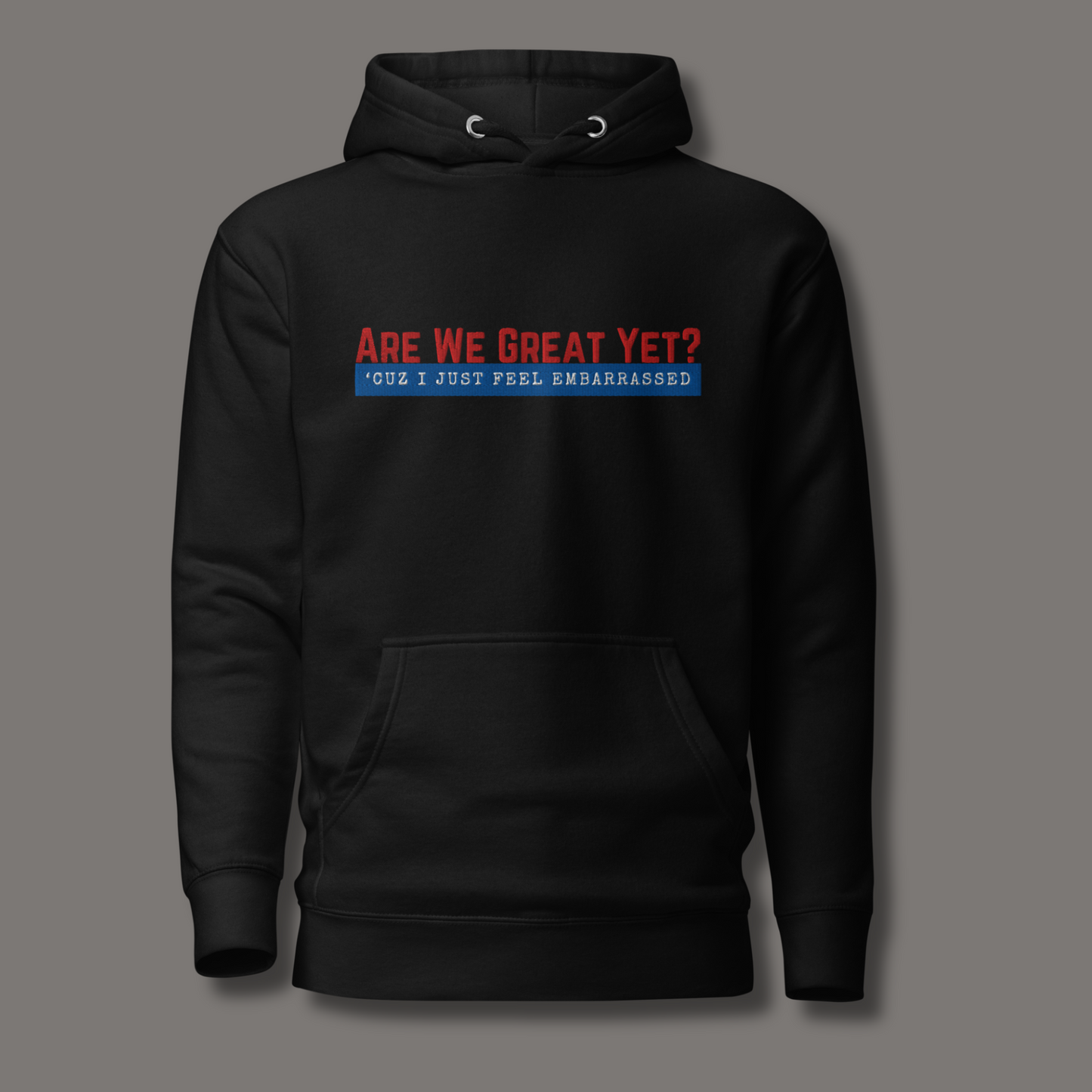 Are We Great Yet?™ | Premium Embroidered Hoodie