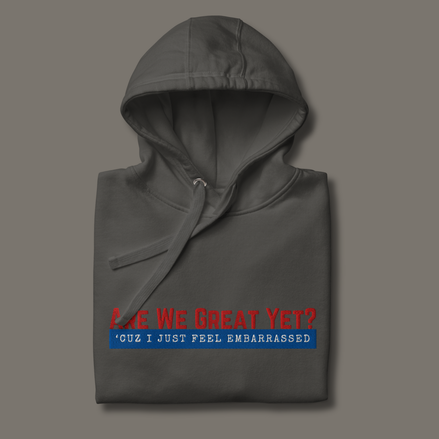 Are We Great Yet?™ | Premium Embroidered Hoodie