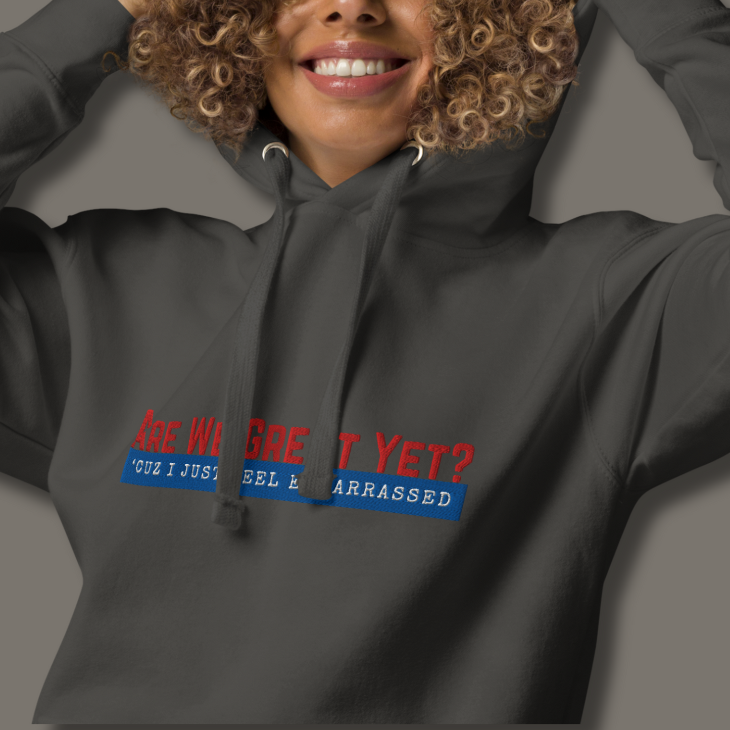 Are We Great Yet?™ | Premium Embroidered Hoodie