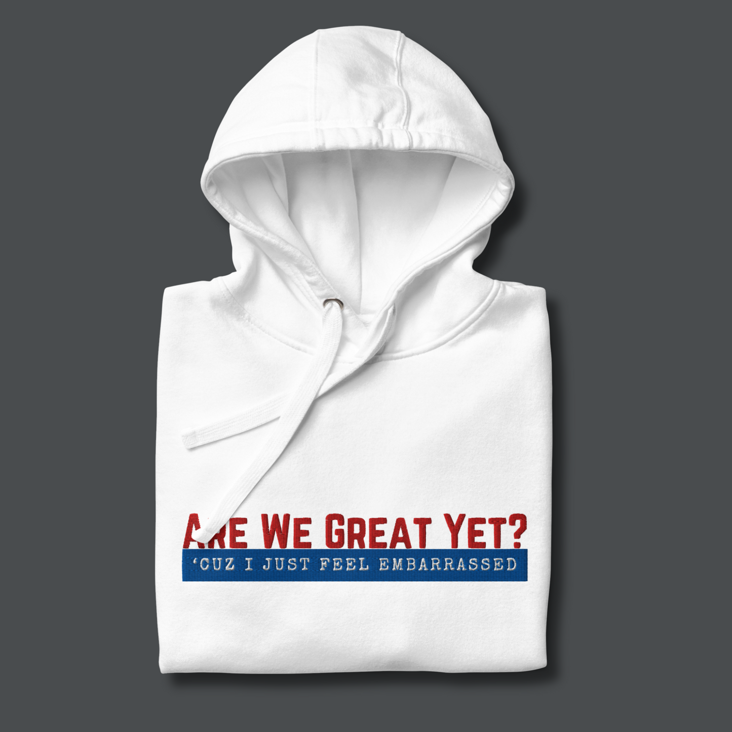 Are We Great Yet?™ | Premium Embroidered Hoodie