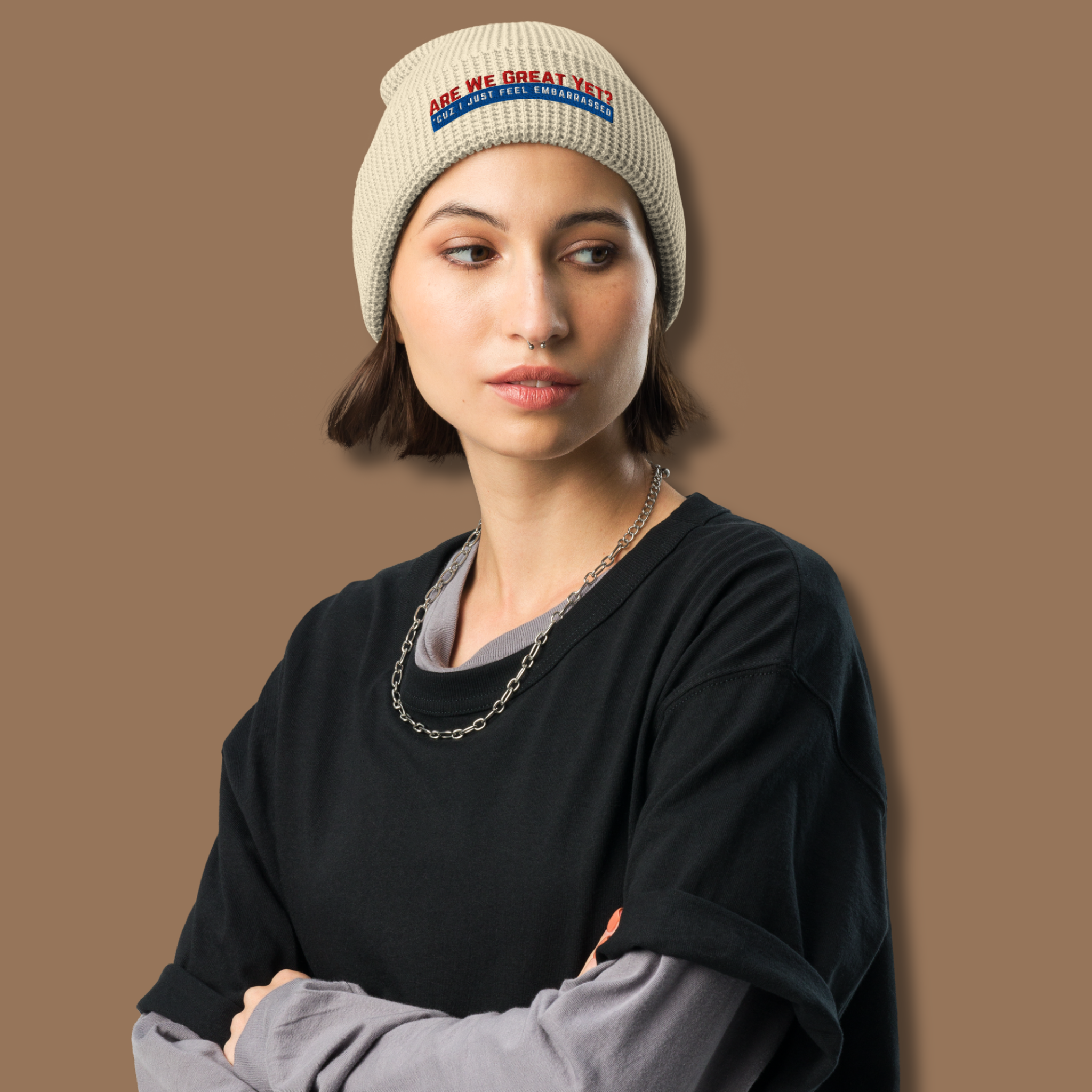 Are We Great Yet?™ | Embroidered Waffle Beanie