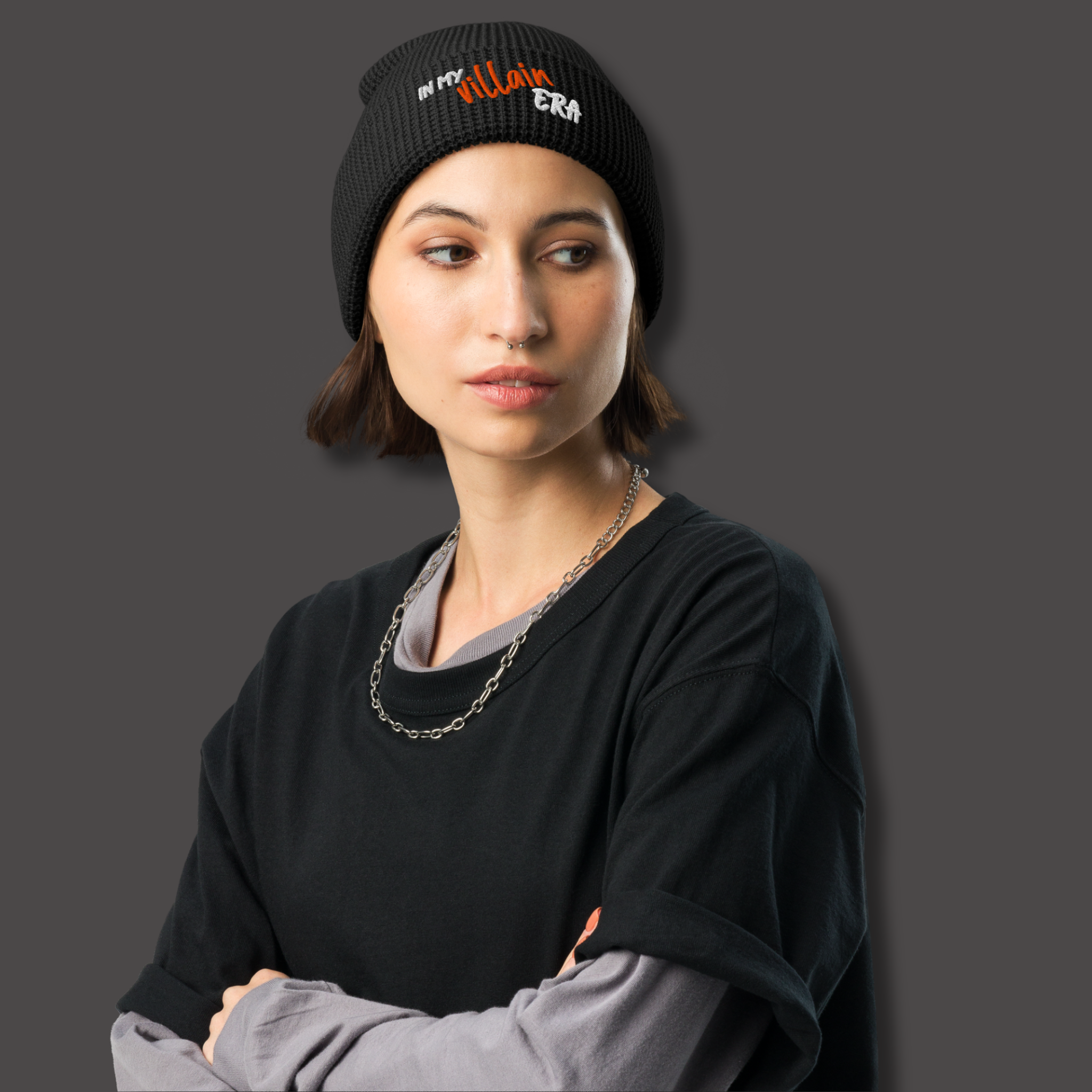 In My Villain Era™ | Embroidered Waffle Beanie