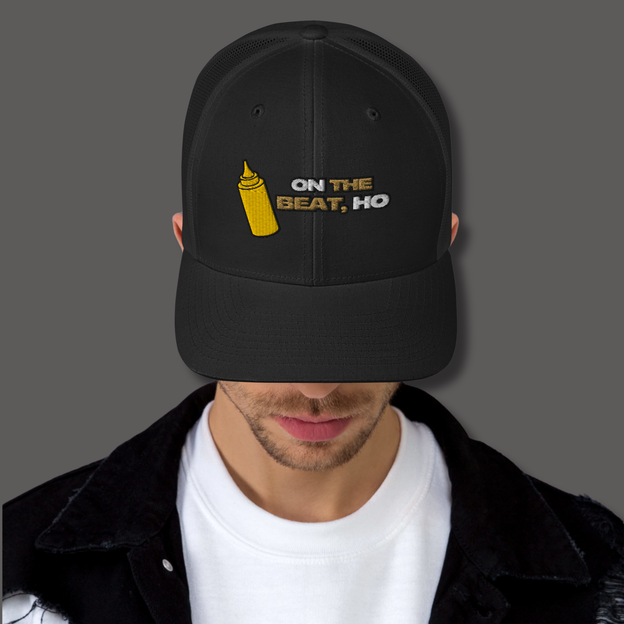 Mustard On The Beat™ Embroidered Trucker Cap