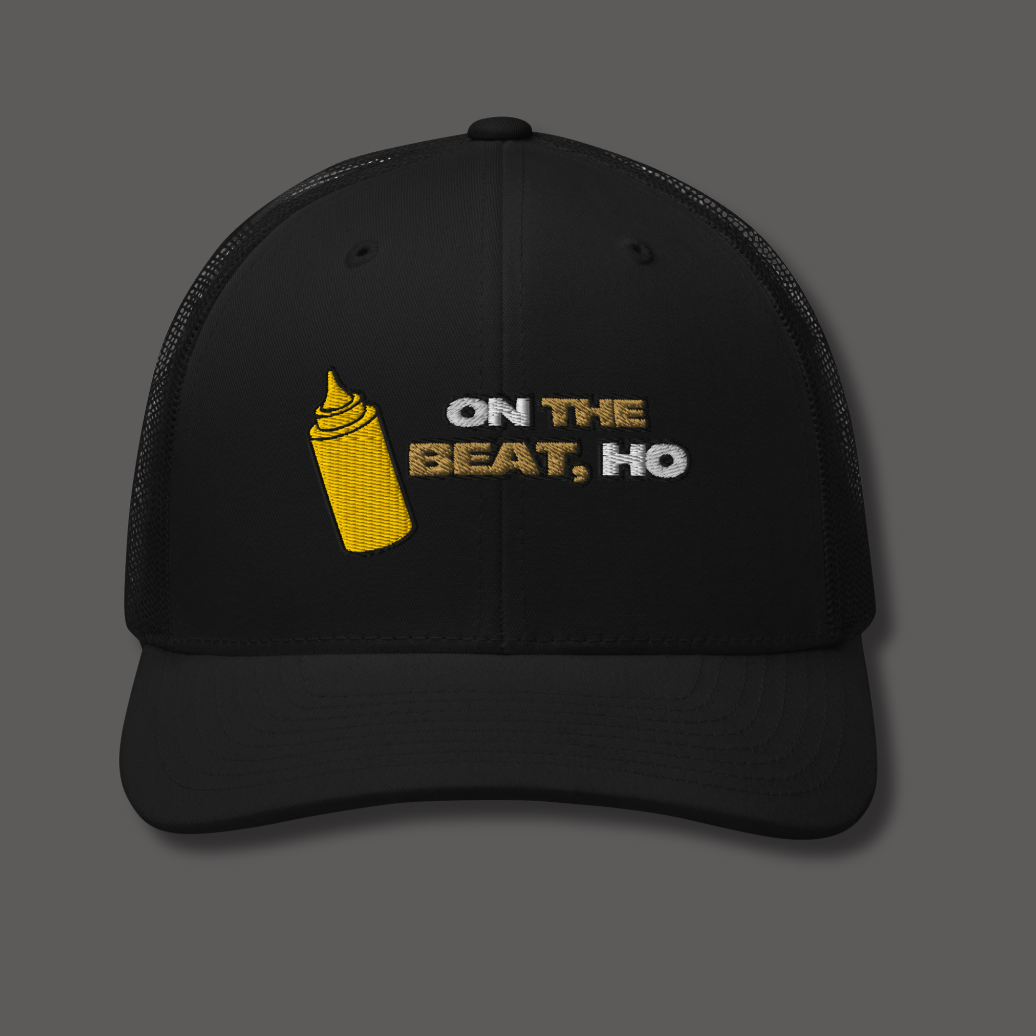 Mustard On The Beat™ Embroidered Trucker Cap