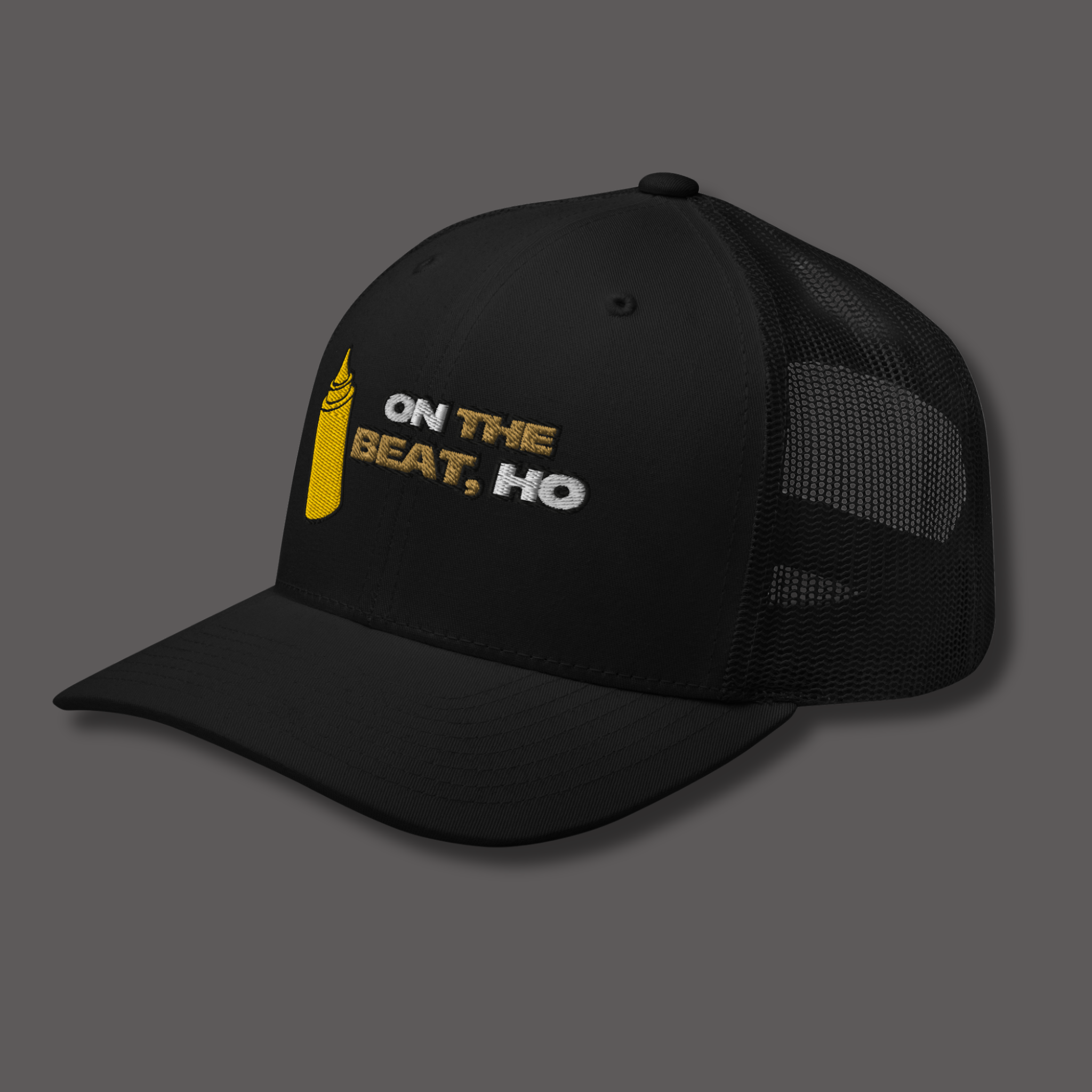 Mustard On The Beat™ Embroidered Trucker Cap