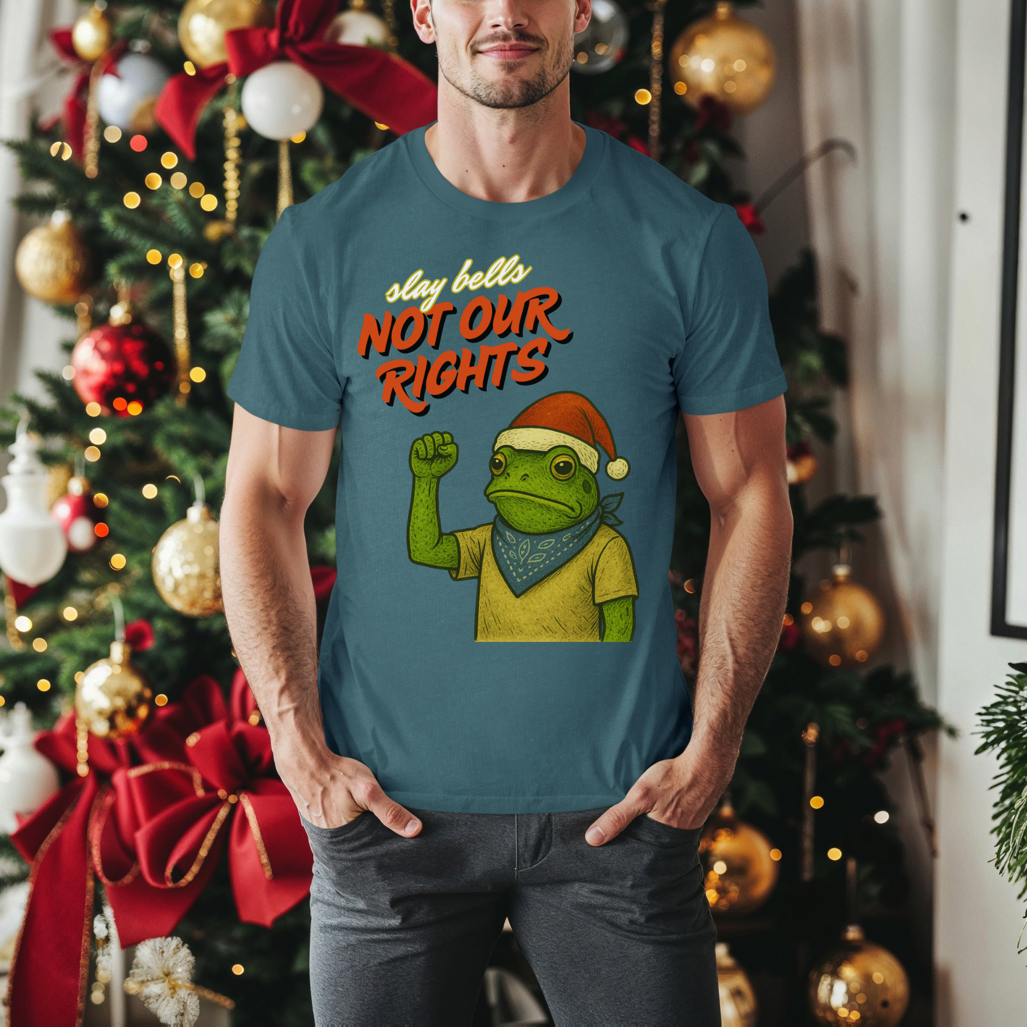 Slay Bells Not Our Rights™ | Heavyweight Christmas Tee