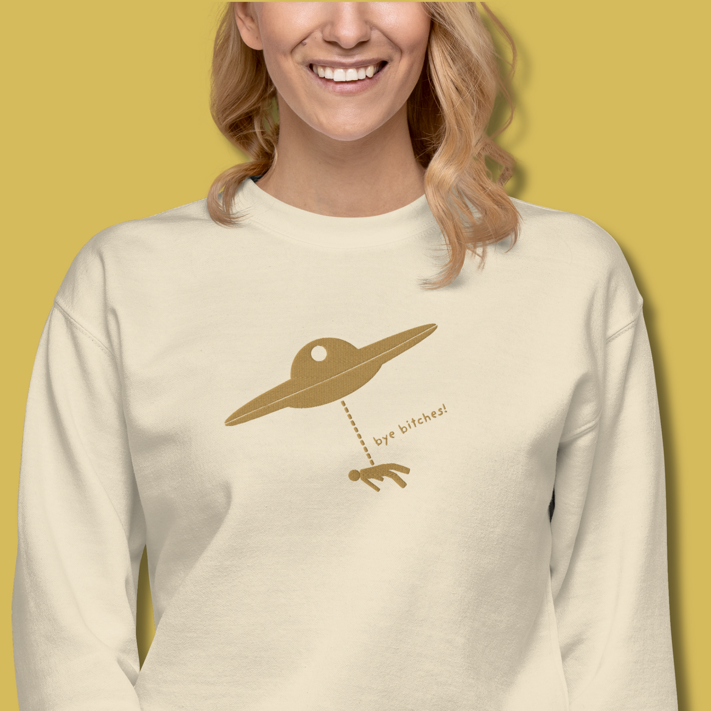 I Rather Get Abducted By Aliens™ Premium Embroidered Sweatshirt