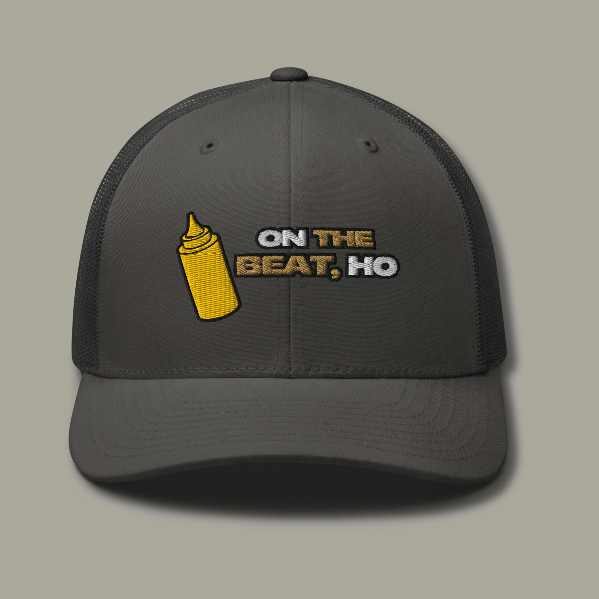 Mustard On The Beat™ Embroidered Trucker Cap