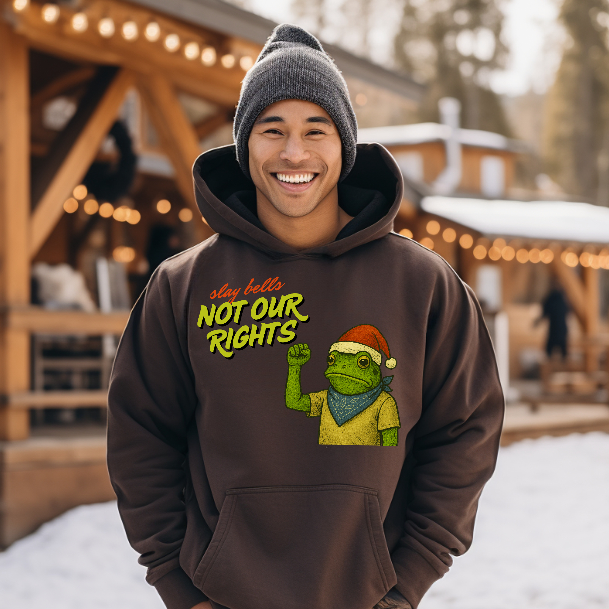 Slay Bells Not Our Rights™ | Graphic Christmas Hoodie
