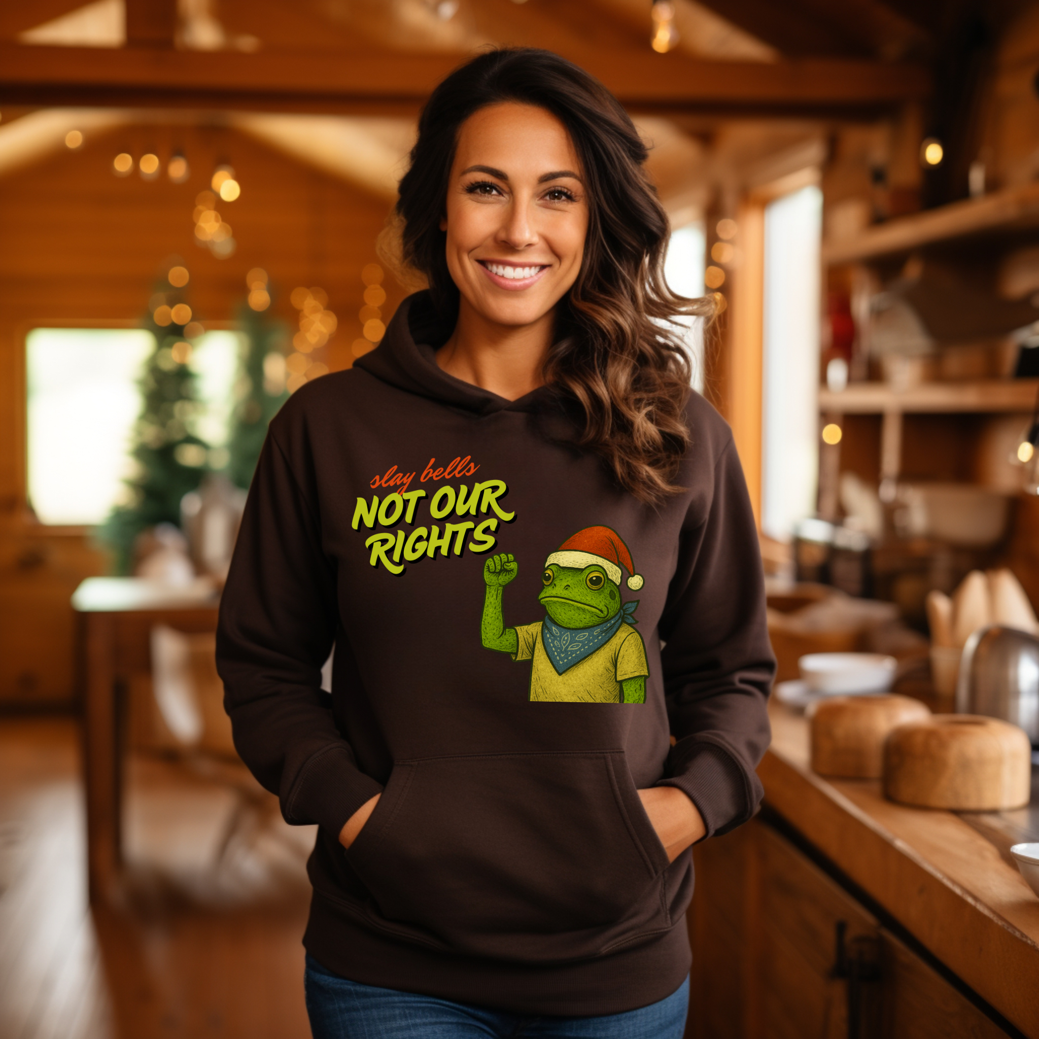 Slay Bells Not Our Rights™ | Graphic Christmas Hoodie