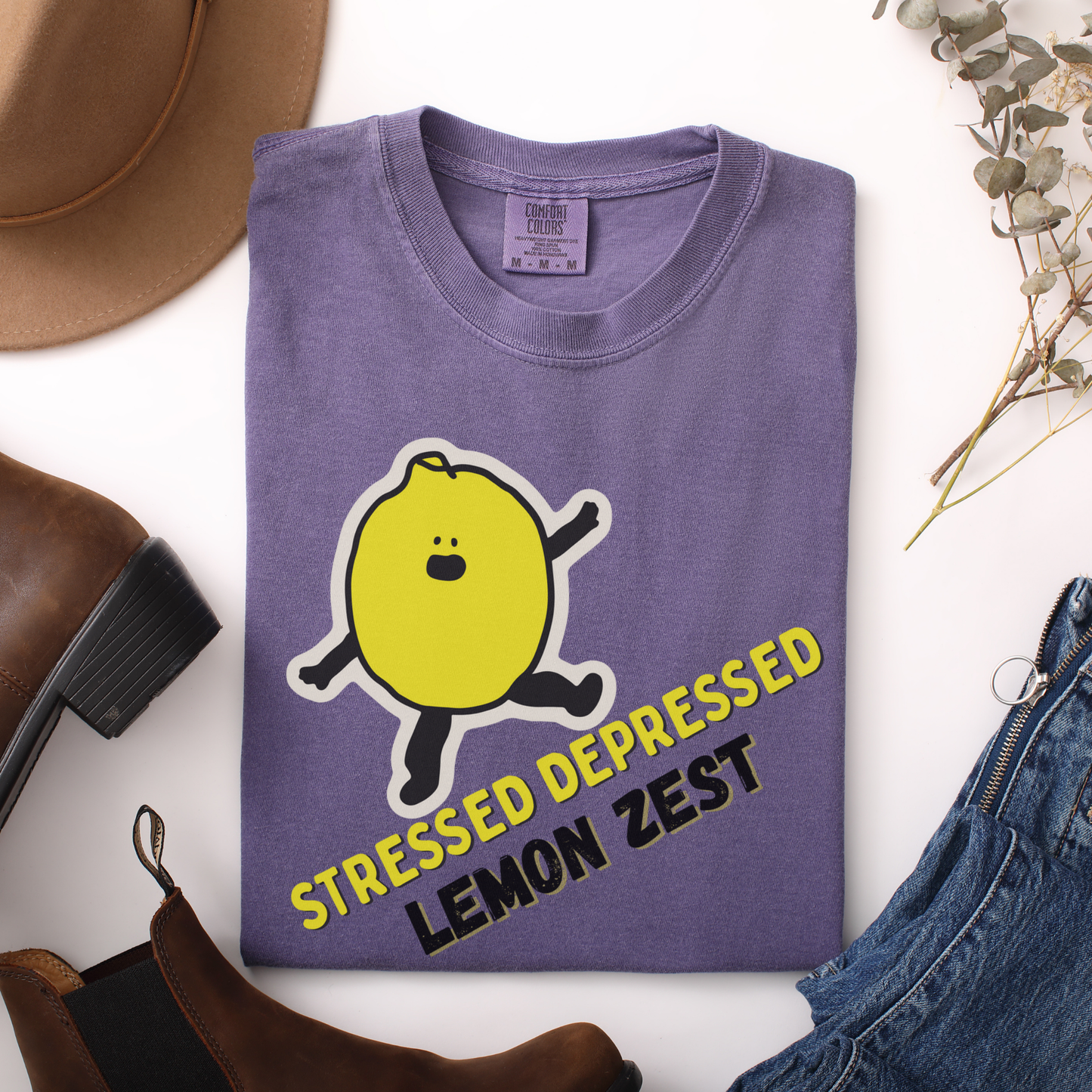Stressed Depressed Lemon Zest™ | Heavyweight Graphic Tee