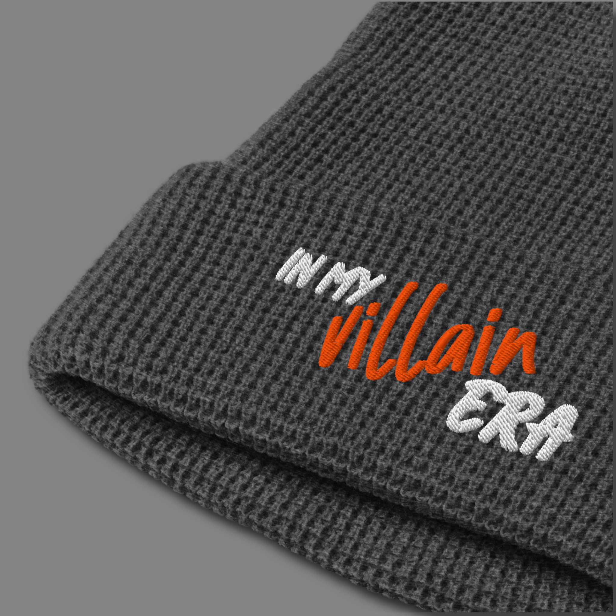 In My Villain Era™ | Embroidered Waffle Beanie