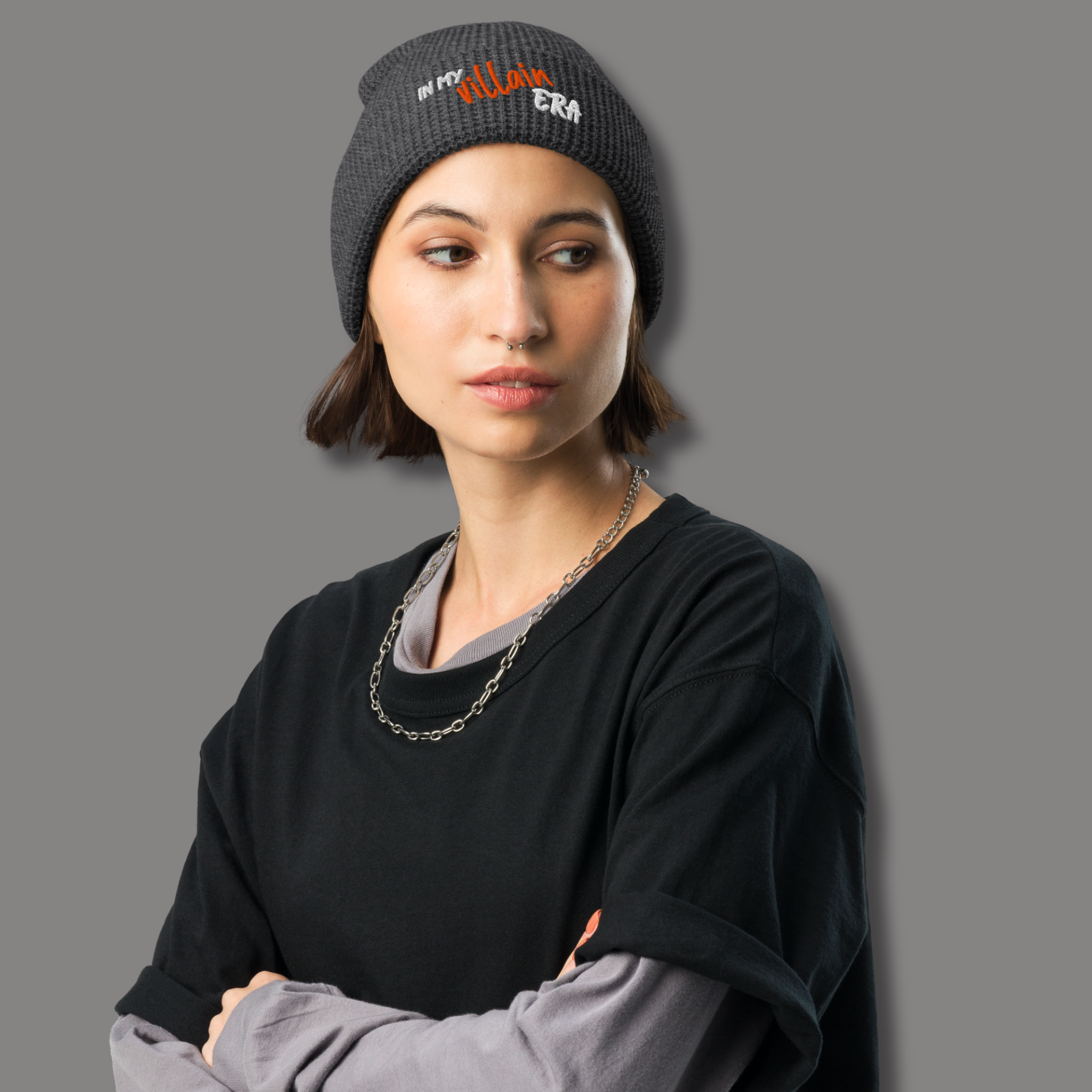 In My Villain Era™ | Embroidered Waffle Beanie