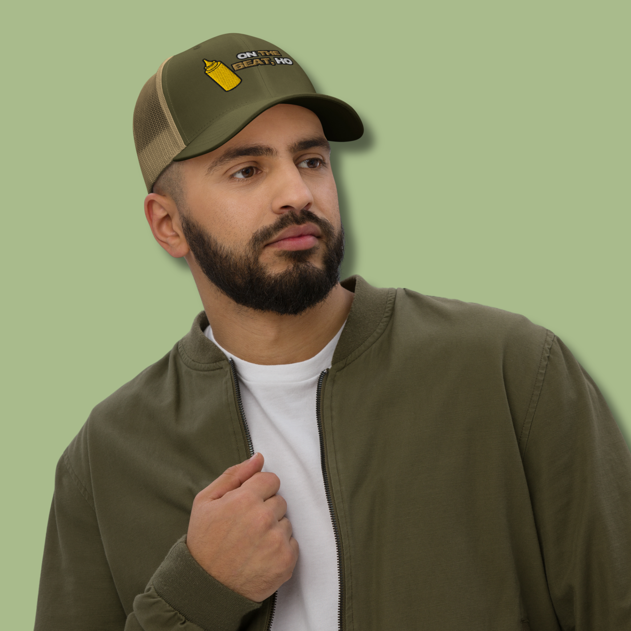 Mustard On The Beat™ Embroidered Trucker Cap