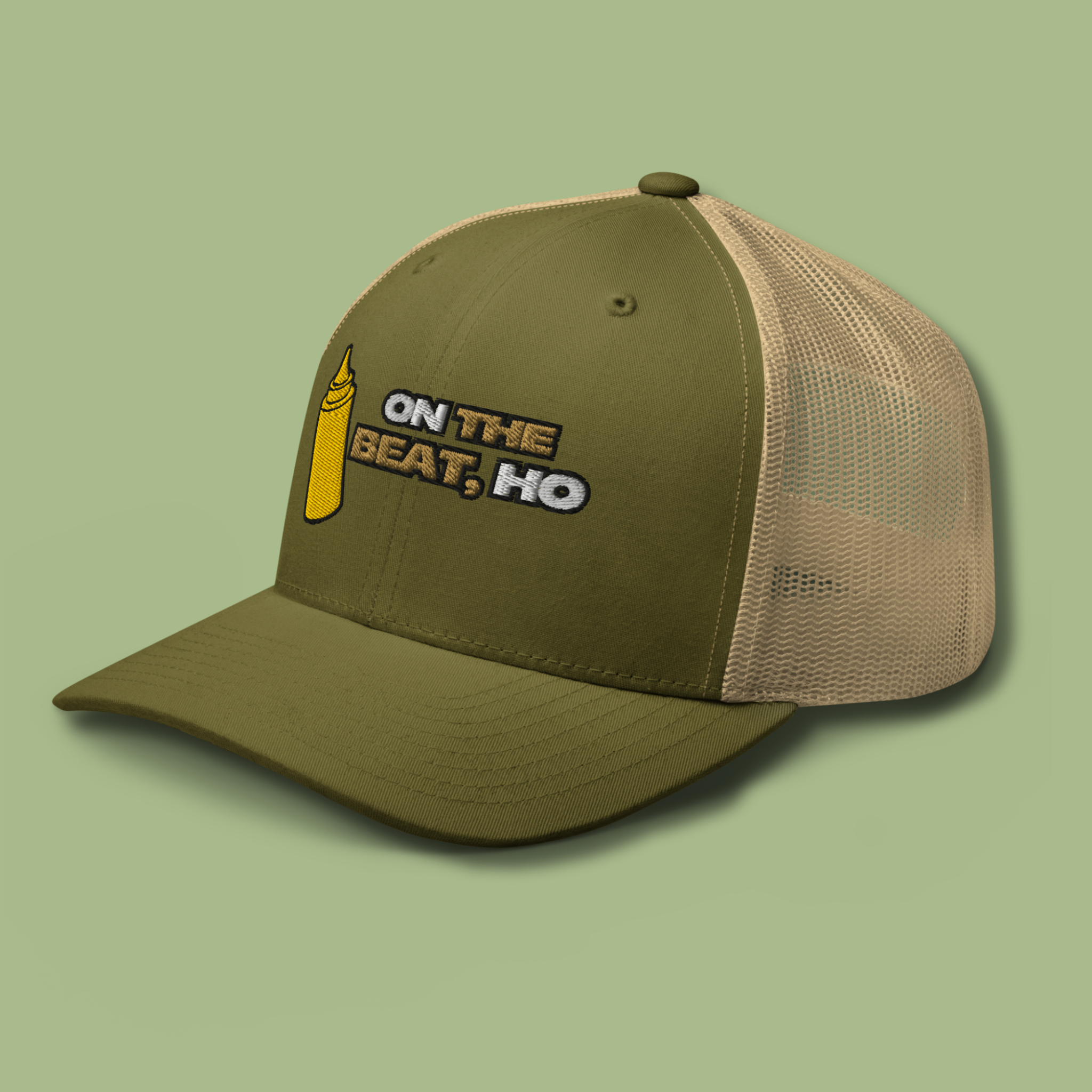 Mustard On The Beat™ Embroidered Trucker Cap