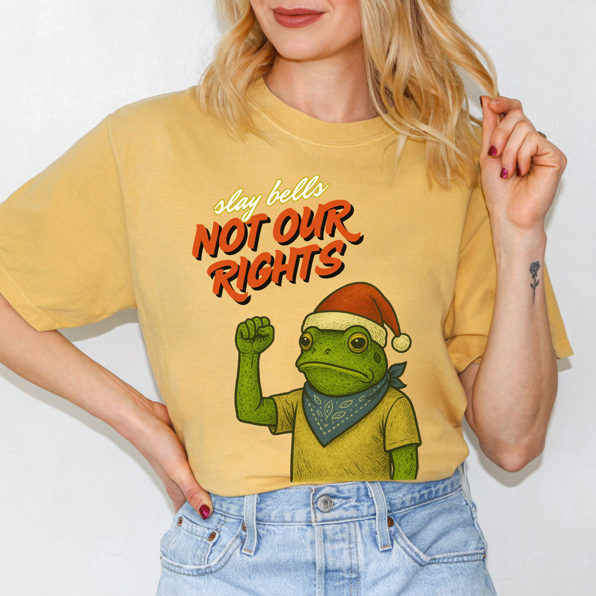 Slay Bells Not Our Rights™ | Heavyweight Christmas Tee