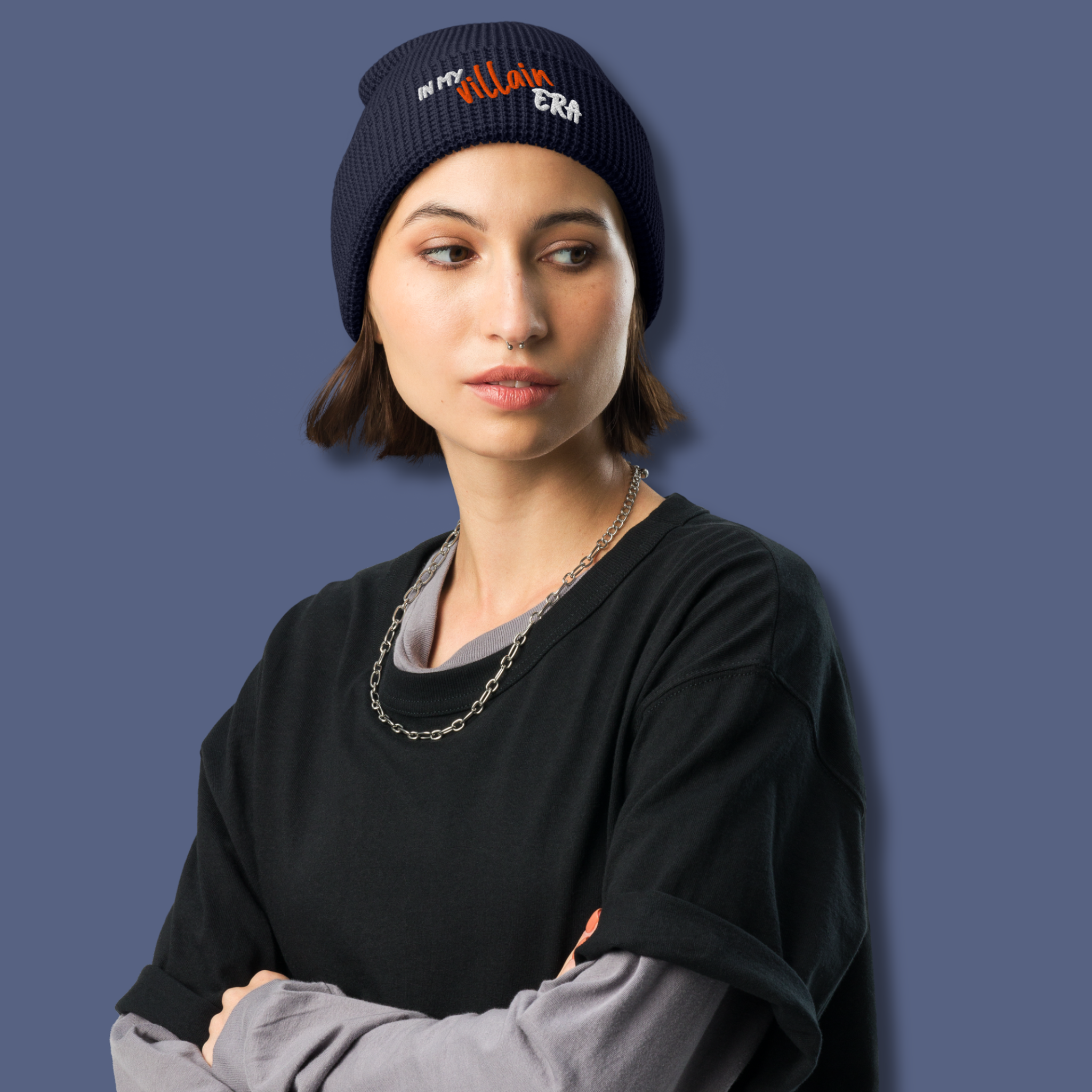 In My Villain Era™ | Embroidered Waffle Beanie