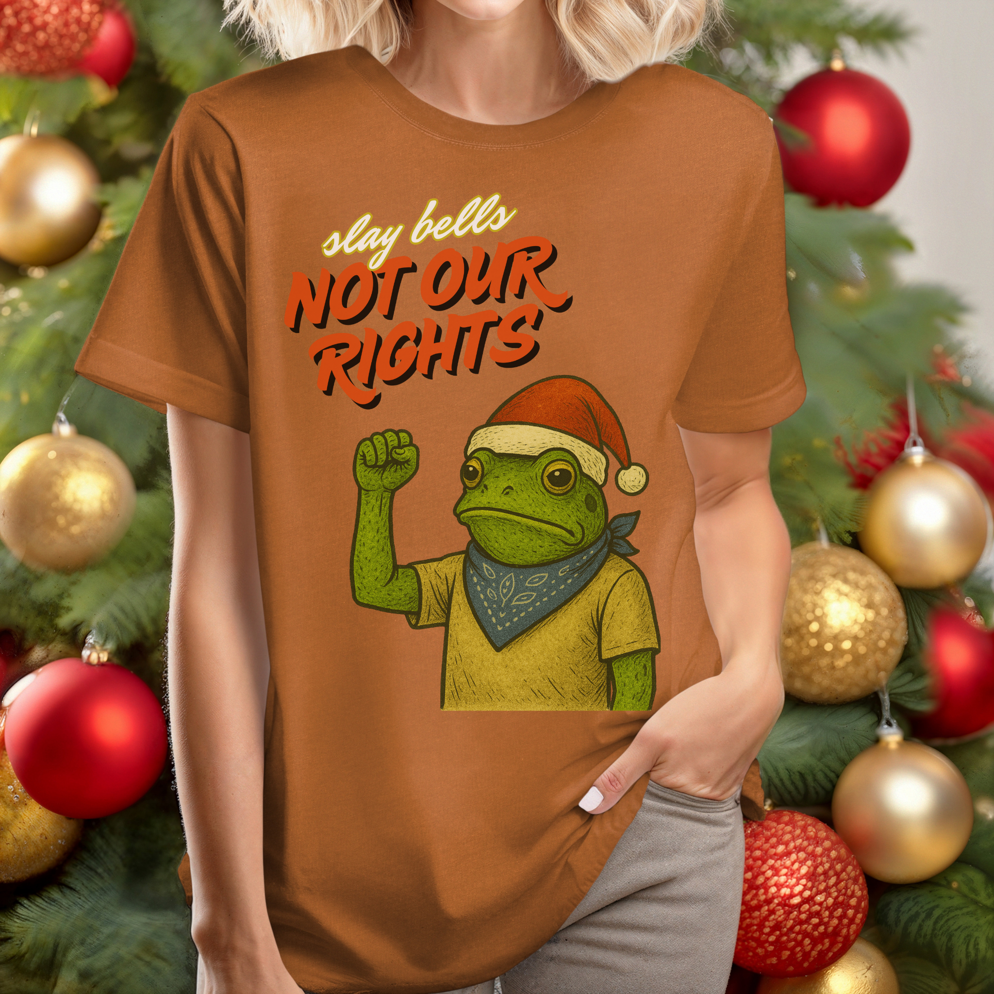 Slay Bells Not Our Rights™ | Heavyweight Christmas Tee