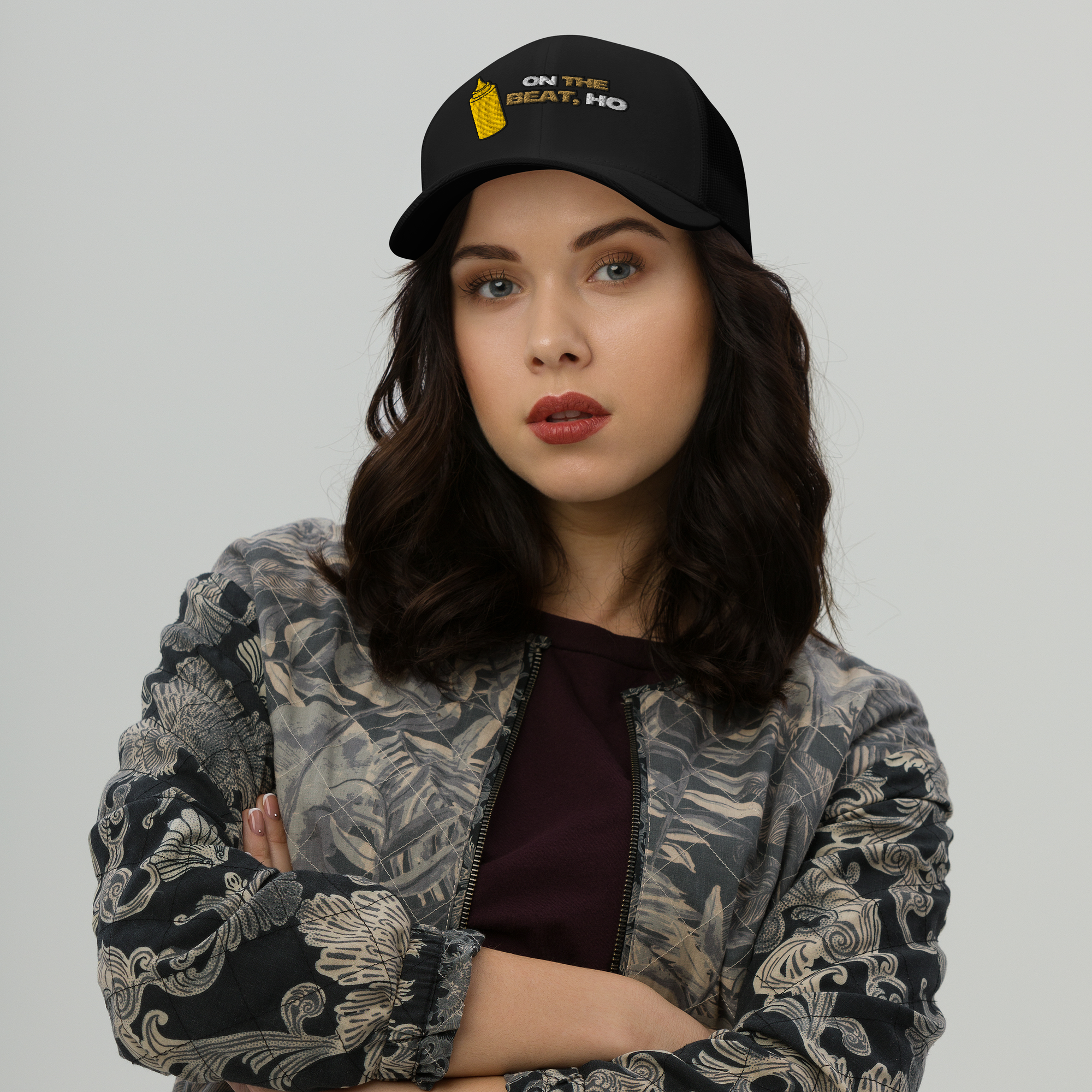 Mustard On The Beat™ Embroidered Trucker Cap